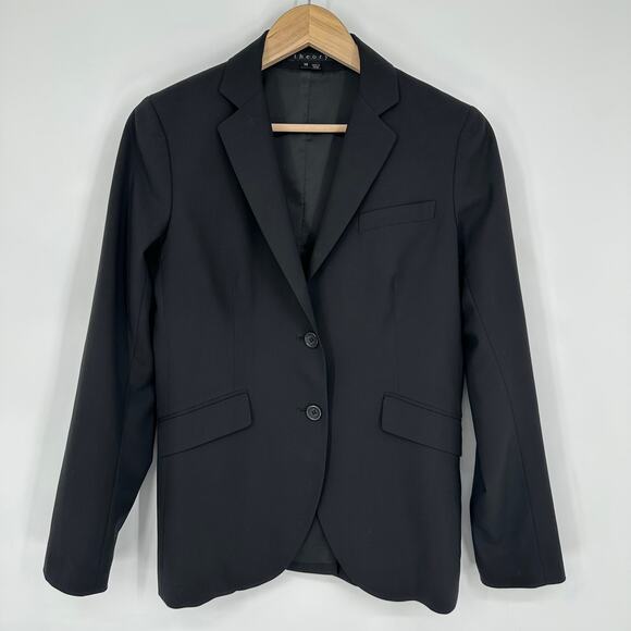 THEORY Rex V Blazer Wool Blend Single Breasted Classic Suiting Workwear Jacket - Picture 13 of 13